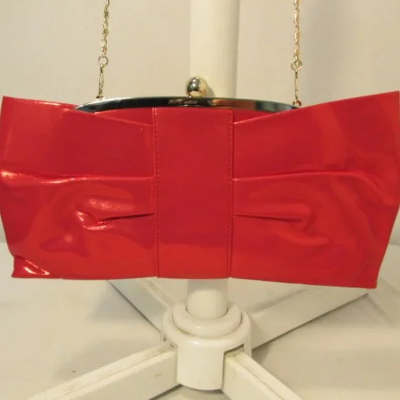 Charming Charlie Bags Charming Charlie Red Bow Shiny Silky